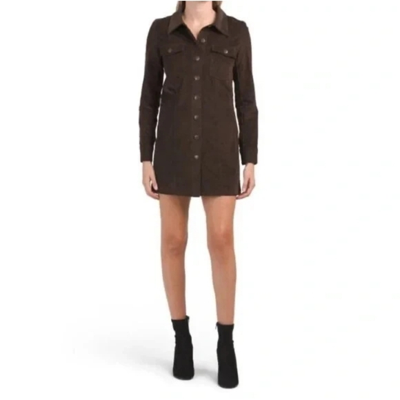 House of Harlow 1960 Dresses & Skirts - House of Harlow 1960 Dress Women XS Brown‎ Corduroy Button Front Mini